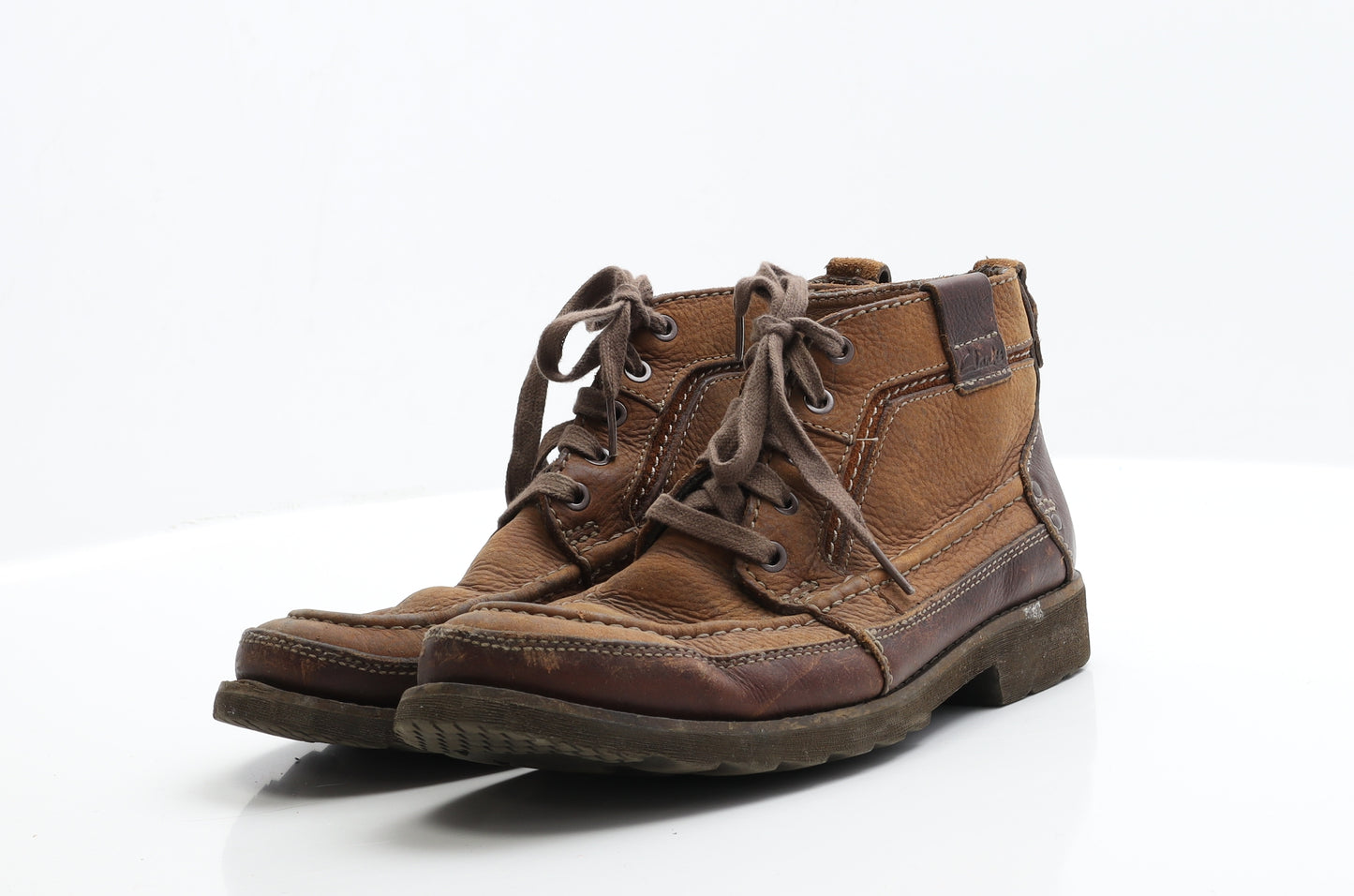 Clarks Mens Brown  Faux Leather Biker Boot 6