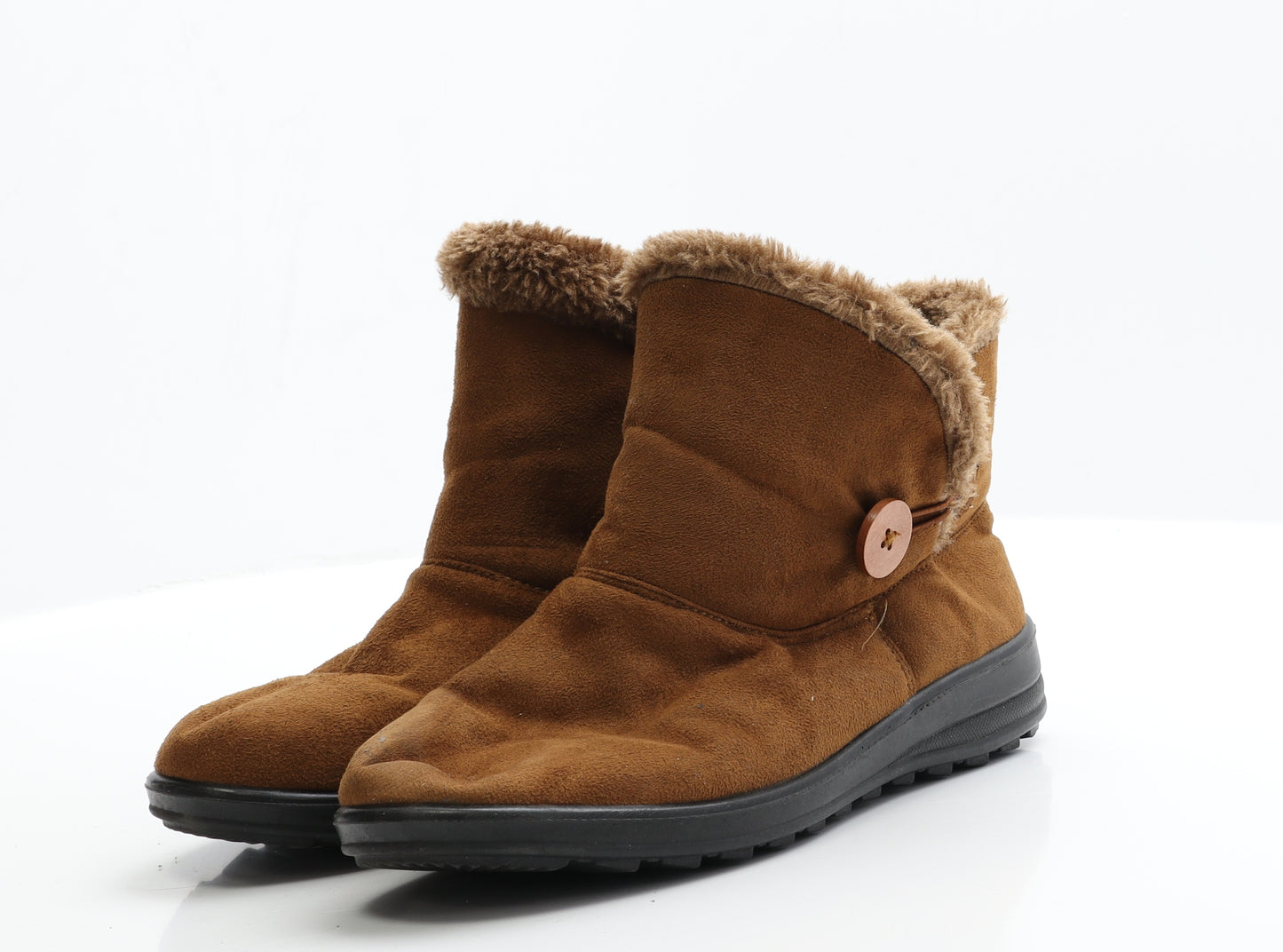 Cushion Walk Womens Brown  Faux Suede Shearling Style Boot 8