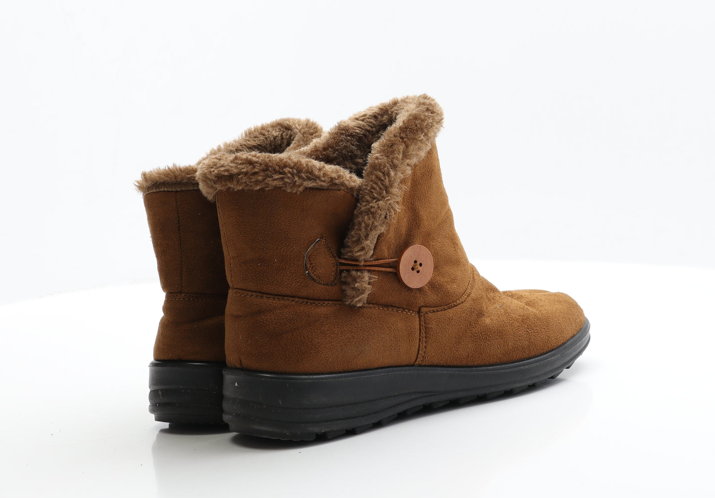 Cushion Walk Womens Brown  Faux Suede Shearling Style Boot 8