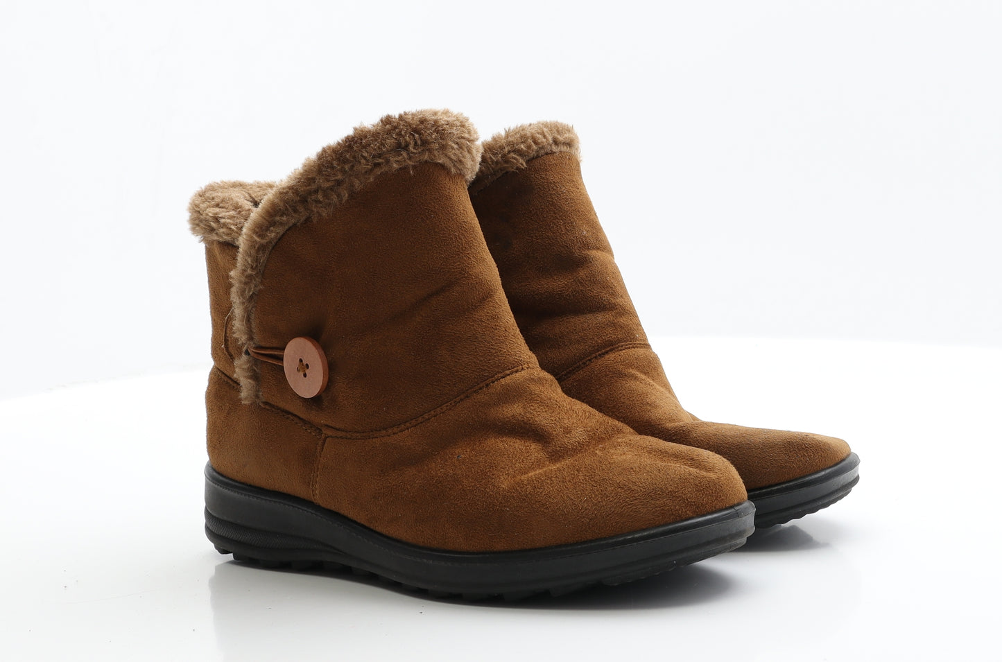 Cushion Walk Womens Brown  Faux Suede Shearling Style Boot 8