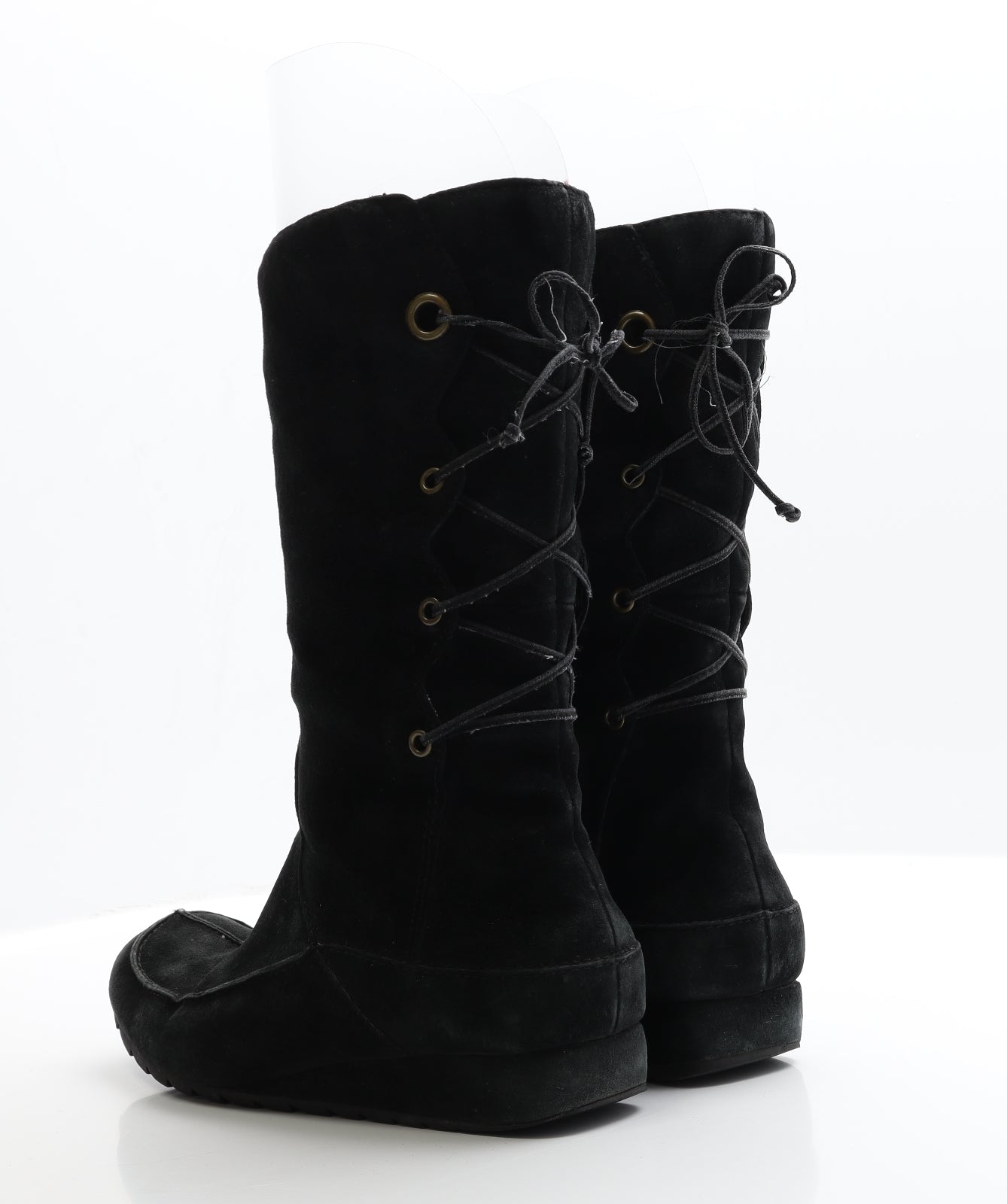 Hush Puppies Womens Black  Faux Suede Bootie Boot 8