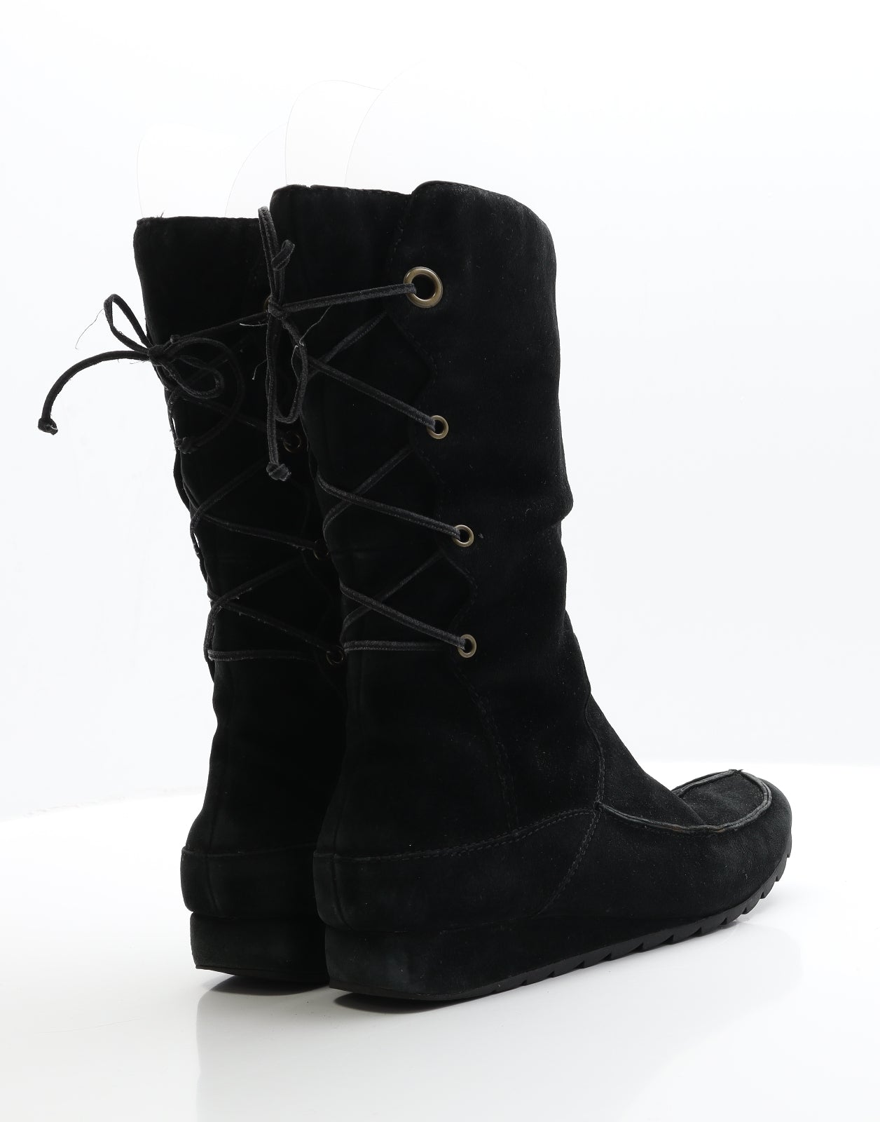 Hush Puppies Womens Black  Faux Suede Bootie Boot 8