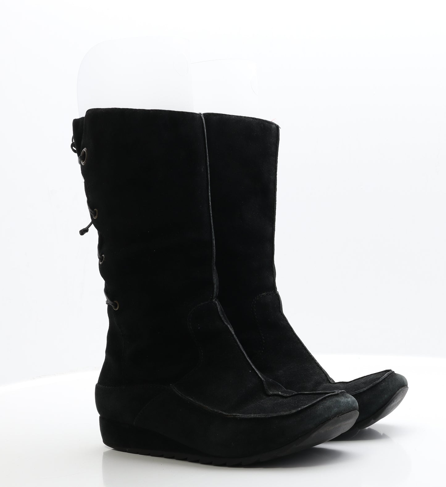 Hush Puppies Womens Black  Faux Suede Bootie Boot 8