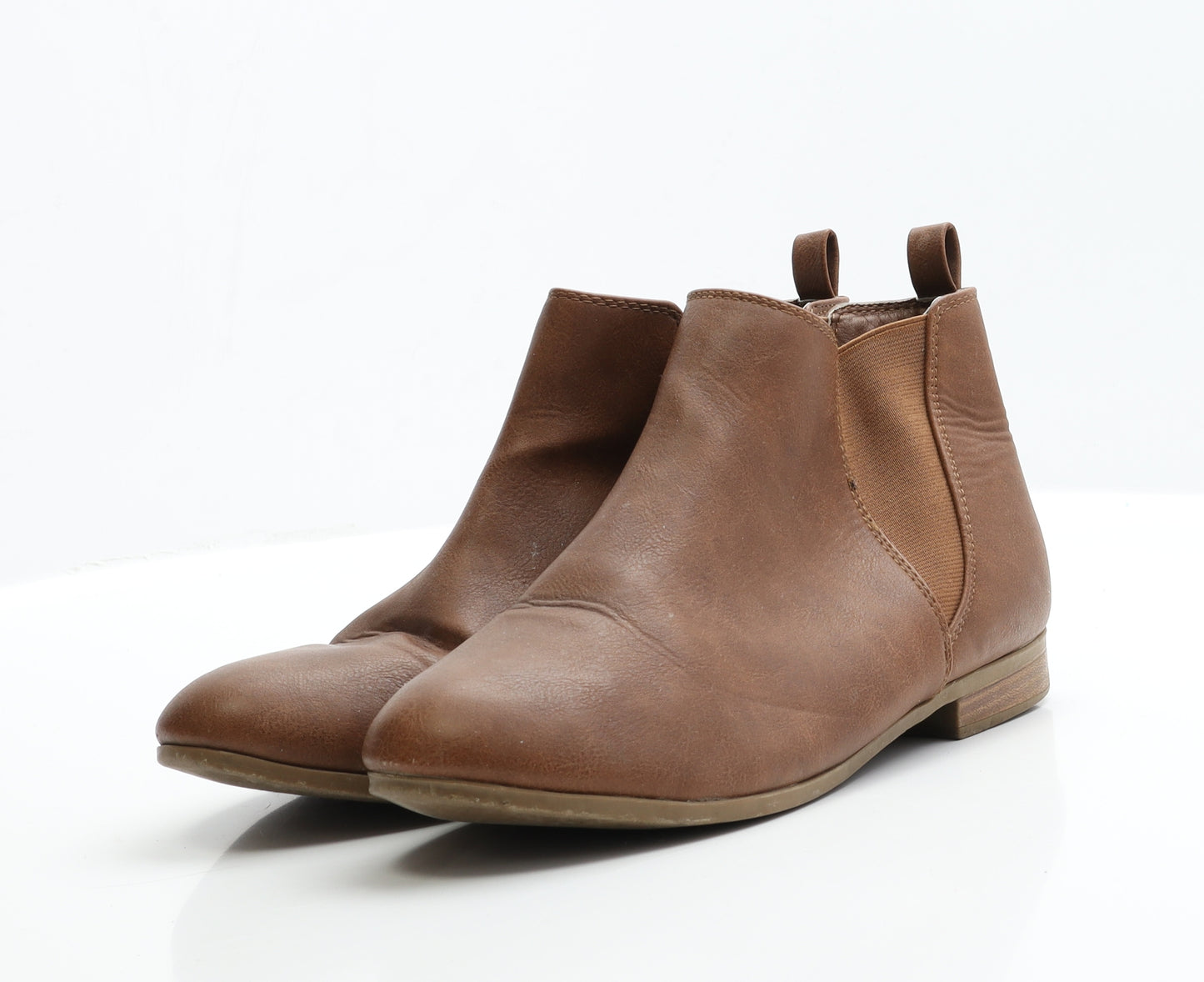 George Womens Brown  Faux Leather Chelsea Boot 7 EUR 41