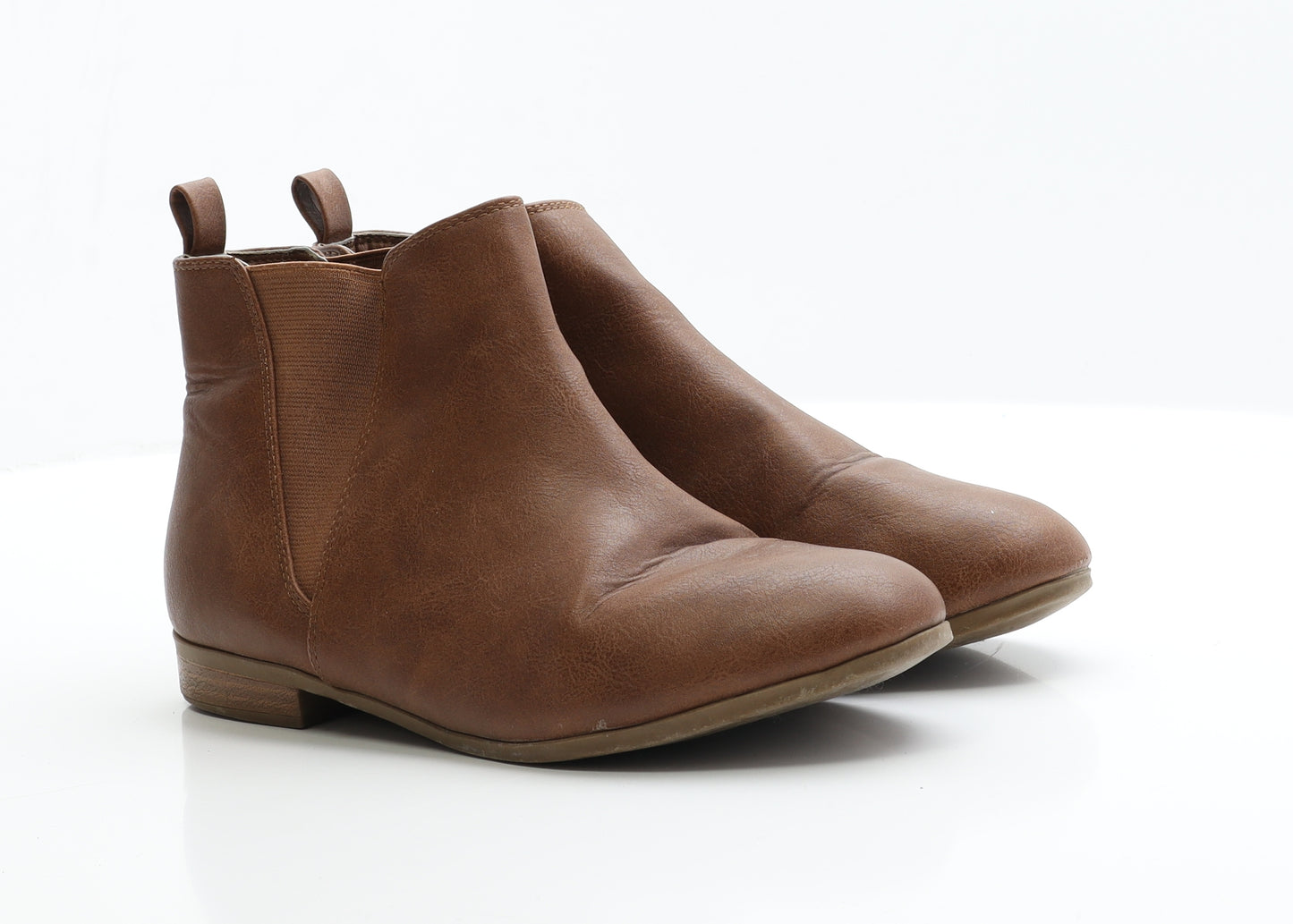 George Womens Brown  Faux Leather Chelsea Boot 7 EUR 41