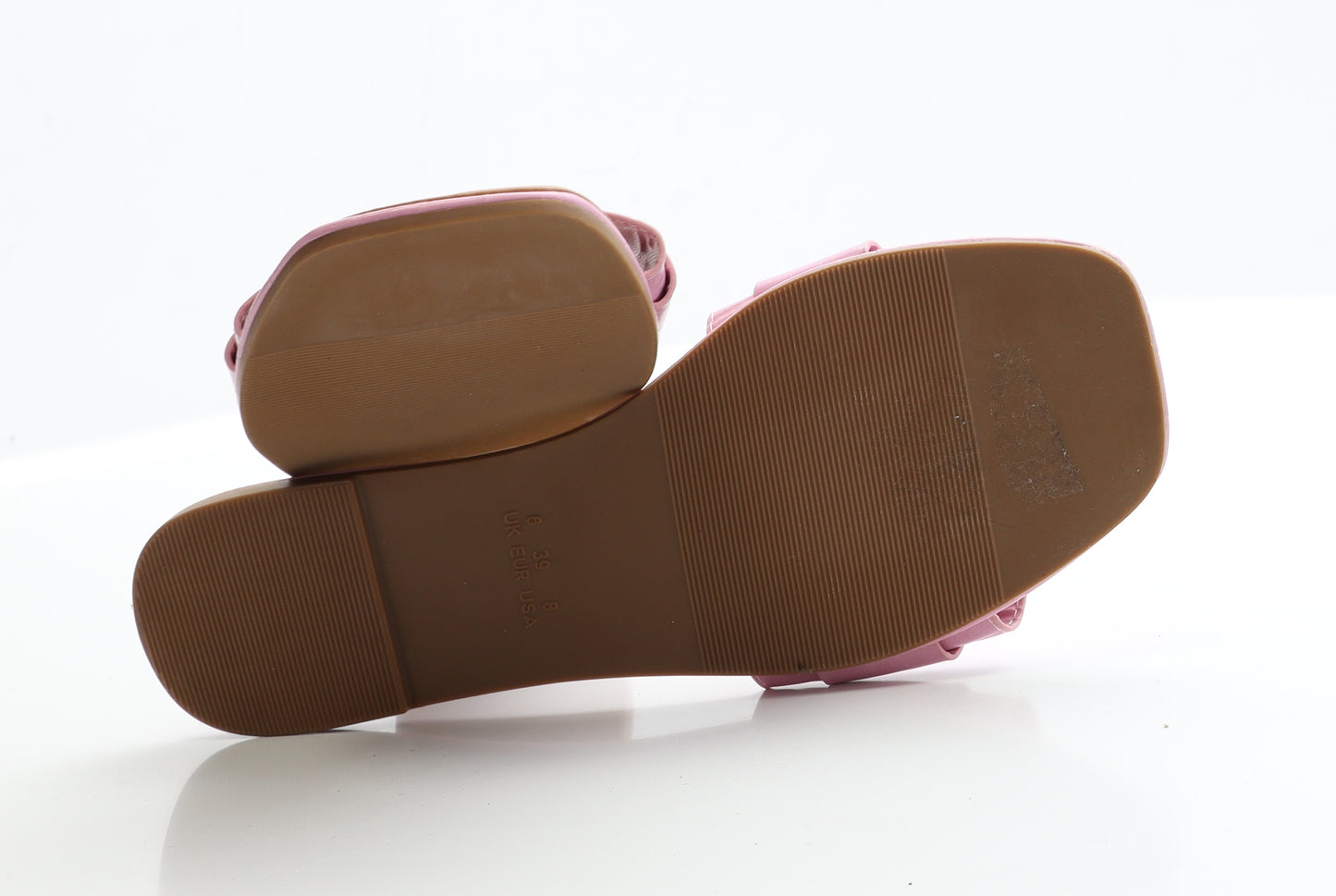Primark Womens Pink  Faux Leather Slip On Flat 6 39