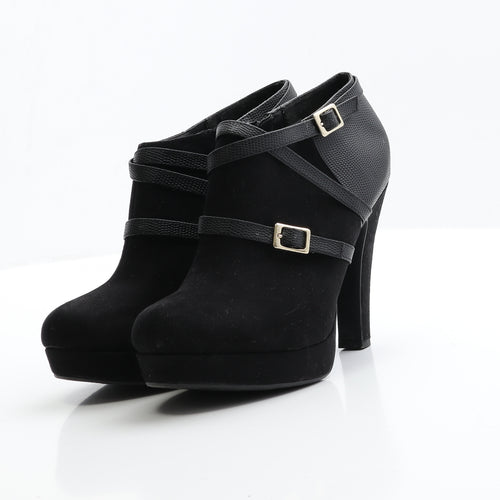 New Look Womens Black  Faux Suede Bootie Boot 6 EUR 39