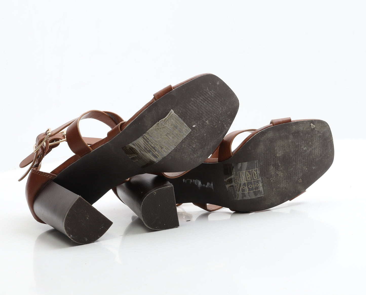 Primark Womens Brown  Faux Leather Strappy Heel 7 EUR 40