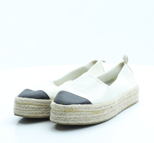 Primark Womens Beige  Faux Leather Espadrille Flat 3 36 5