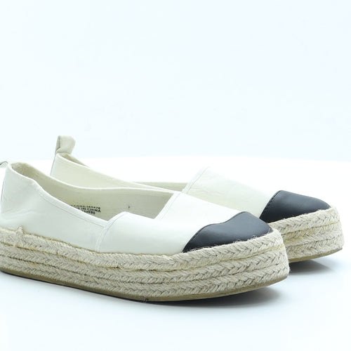 Primark Womens Beige  Faux Leather Espadrille Flat 3 36 5