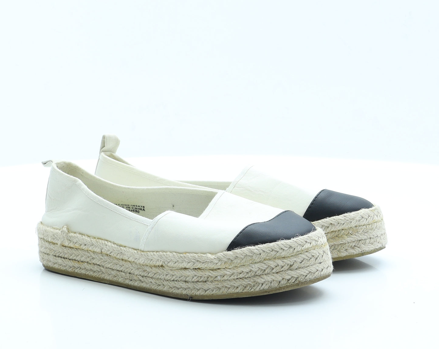 Primark Womens Beige  Faux Leather Espadrille Flat 3 36 5