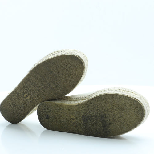 Primark Womens Beige  Faux Leather Espadrille Flat 3 36 5