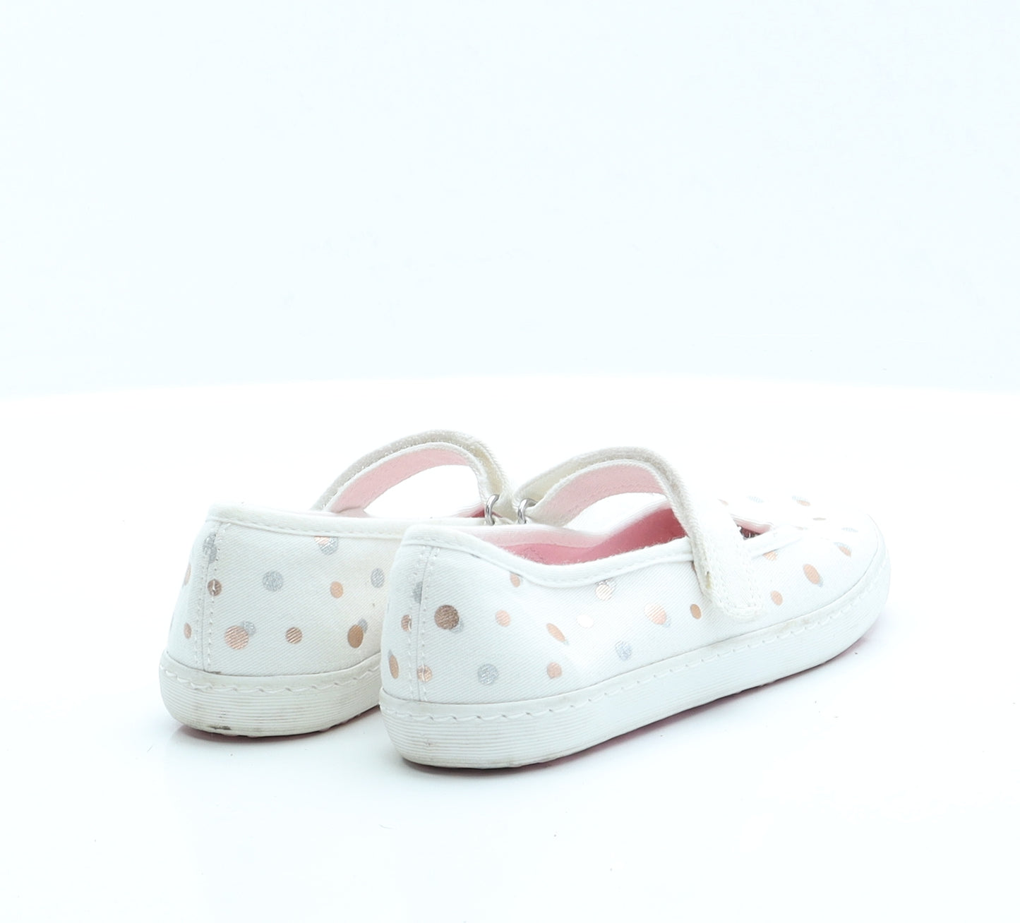 NEXT Girls Ivory Polka Dot Polyester Flat  11