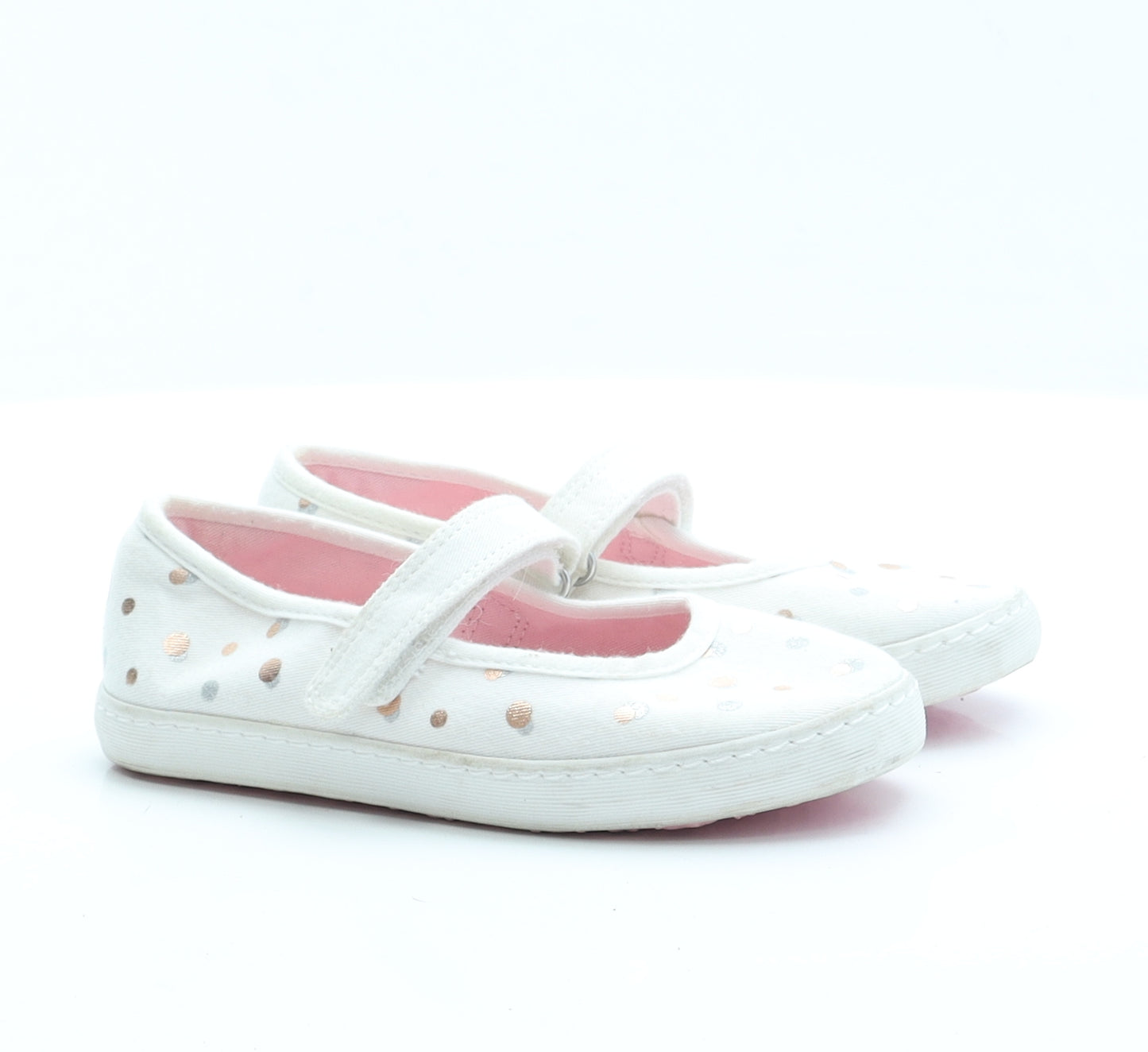 NEXT Girls Ivory Polka Dot Polyester Flat  11