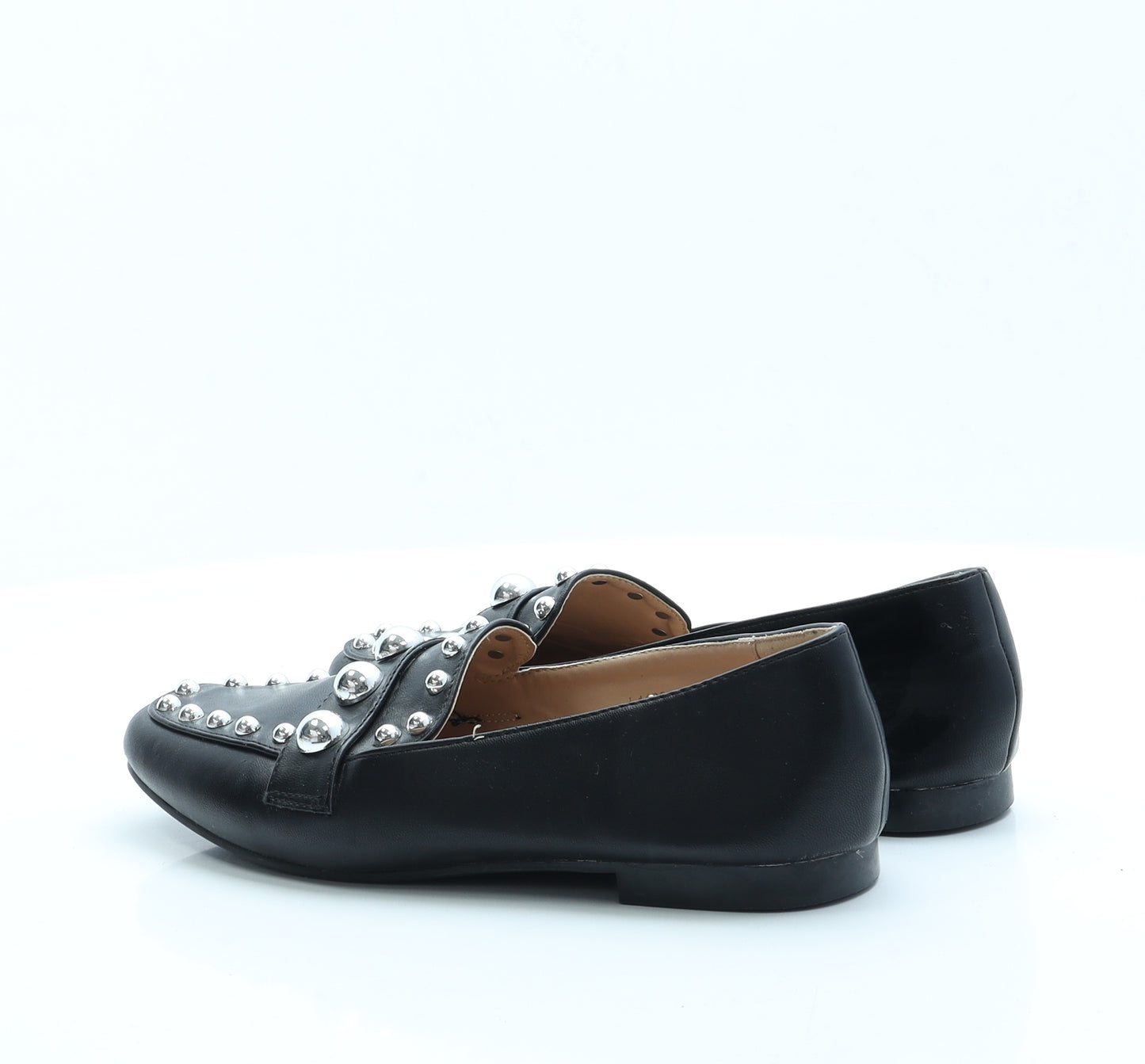 Preworn Womens Black  Polyester Loafer Flat 6 39