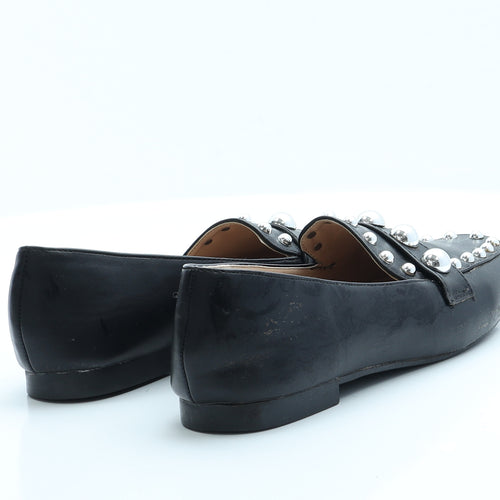 Preworn Womens Black  Polyester Loafer Flat 6 39