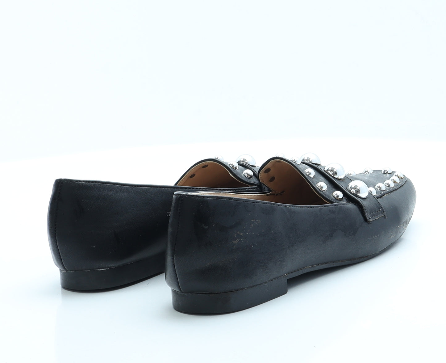 Preworn Womens Black  Polyester Loafer Flat 6 39