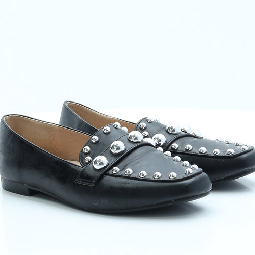 Preworn Womens Black  Polyester Loafer Flat 6 39