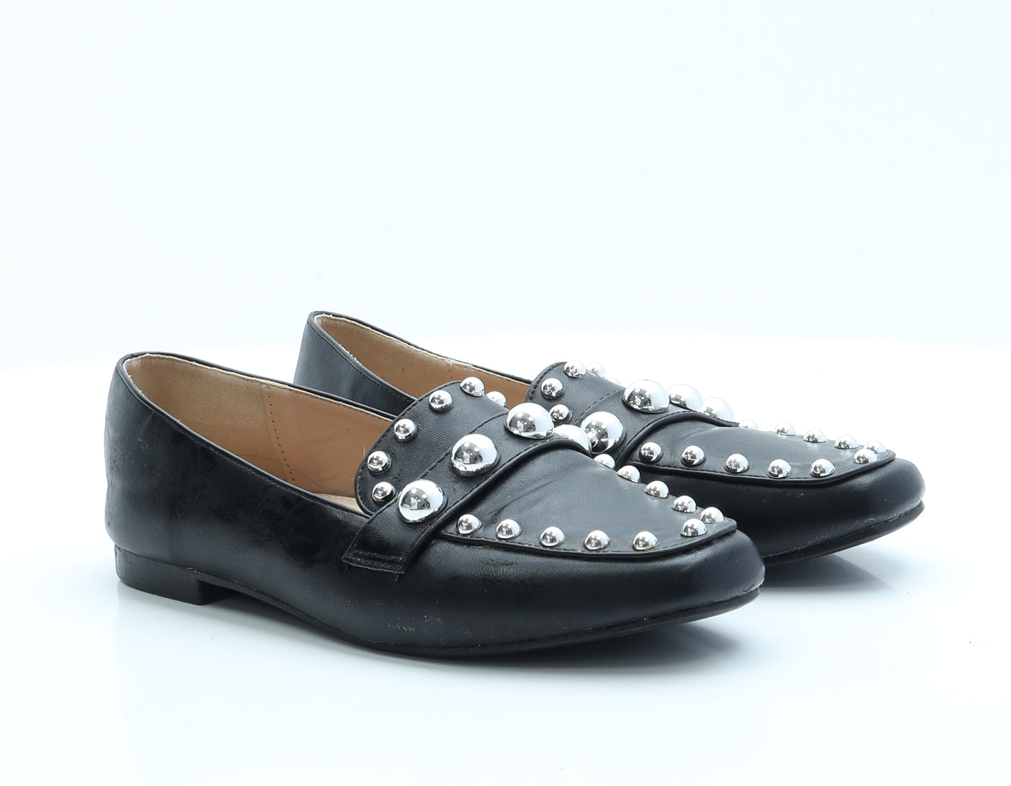 Preworn Womens Black  Polyester Loafer Flat 6 39