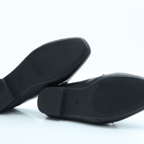 Preworn Womens Black  Polyester Loafer Flat 6 39