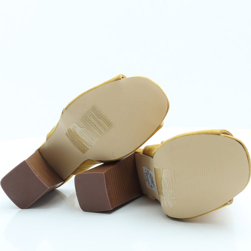 Primark Womens Yellow  Faux Suede Slingback Heel 5 EUR 38 US 7