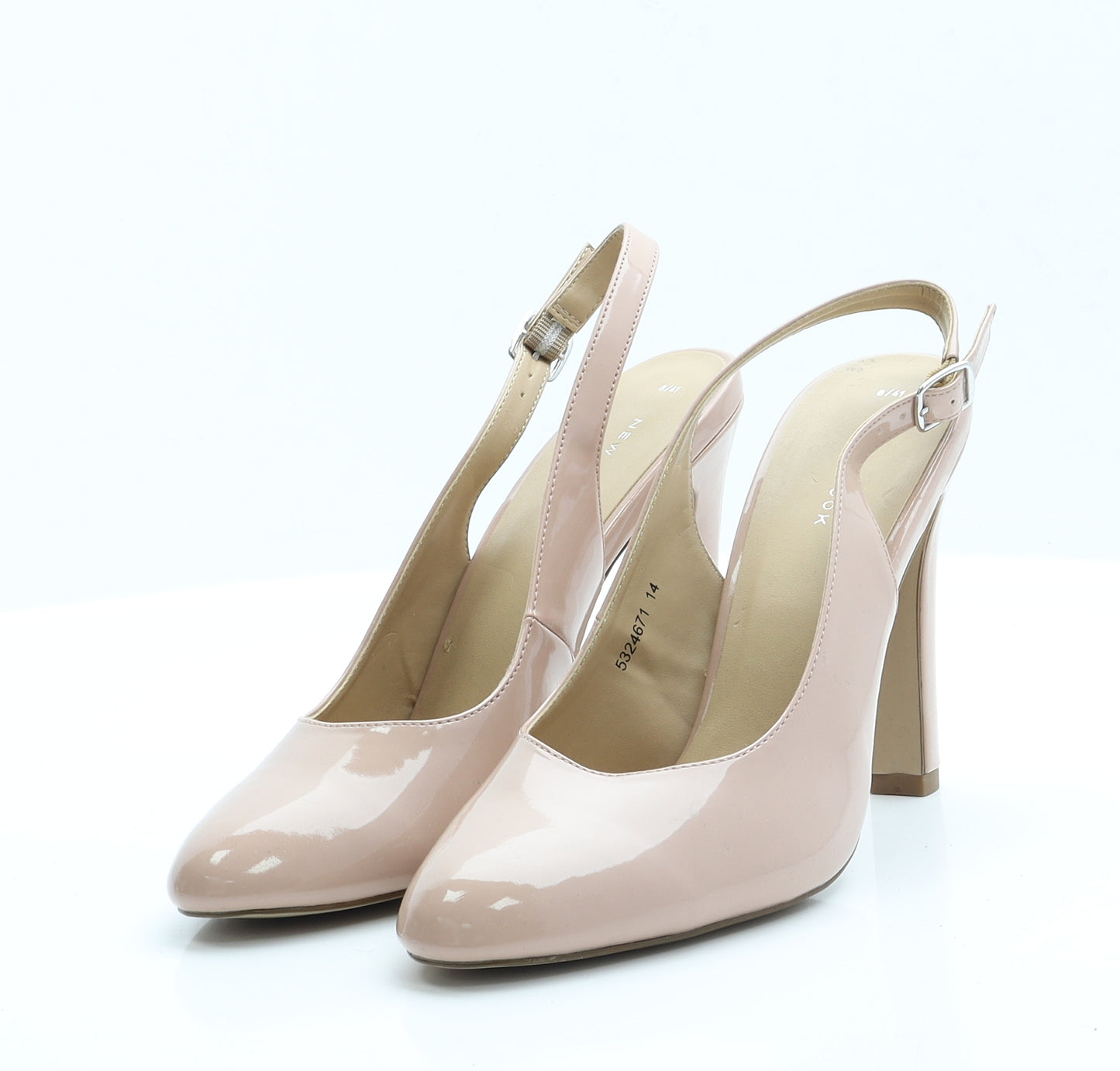New Look Womens Pink  Polyester Slingback Heel 8 EUR 41