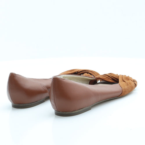 Lands End Womens Brown  Polyester Slip On Flat 4 36 6