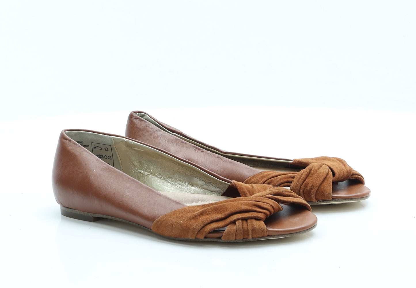 Lands End Womens Brown  Polyester Slip On Flat 4 36 6