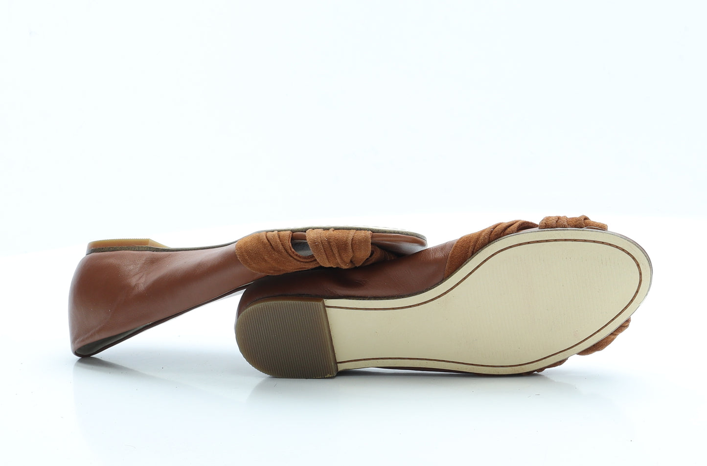 Lands End Womens Brown  Polyester Slip On Flat 4 36 6