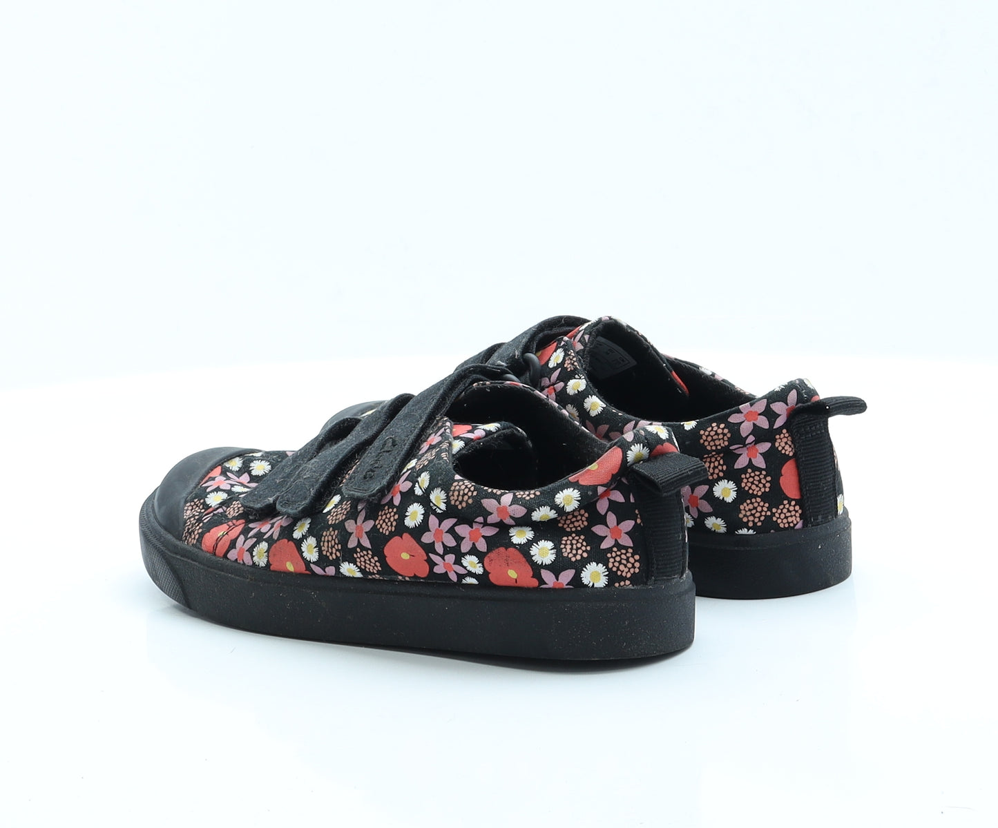 Clarks Girls Black Floral Polyester Slip On Flat 2 EUR 34 US 2.5