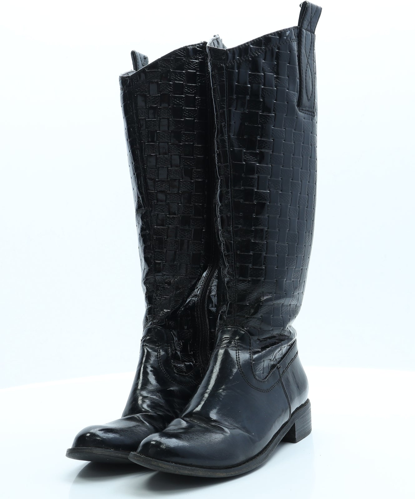 Preworn Womens Black  Polyester Cowboy Boot 4 EUR 37
