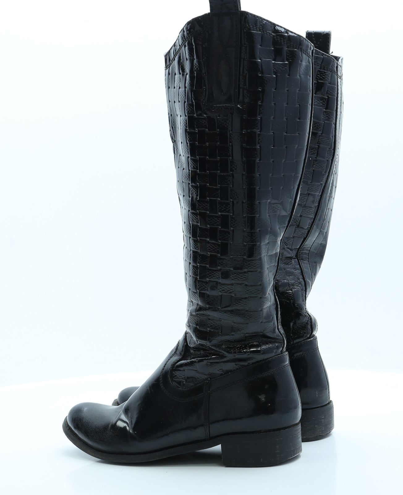 Preworn Womens Black  Polyester Cowboy Boot 4 EUR 37