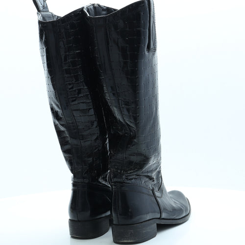 Preworn Womens Black  Polyester Cowboy Boot 4 EUR 37