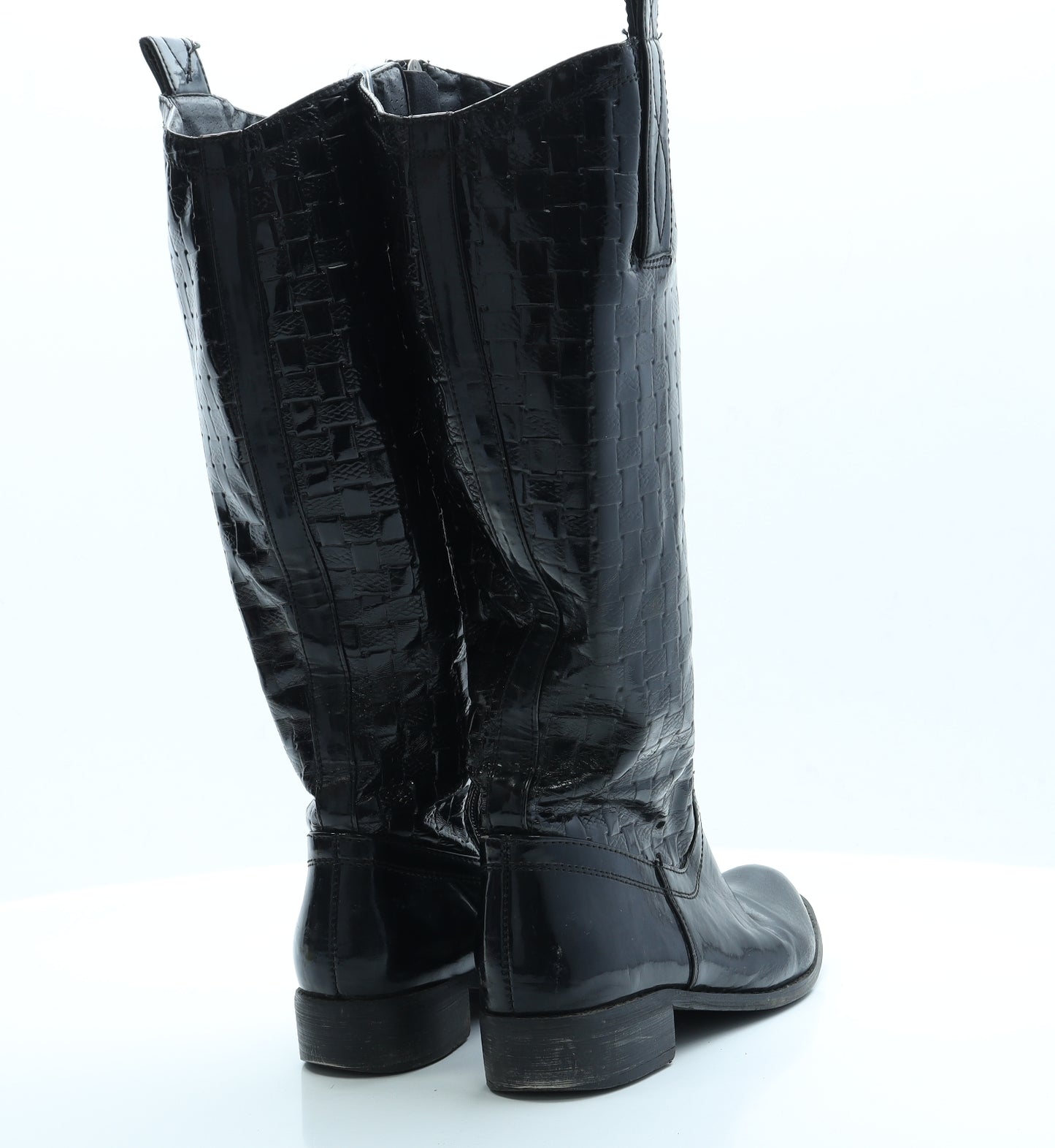 Preworn Womens Black  Polyester Cowboy Boot 4 EUR 37