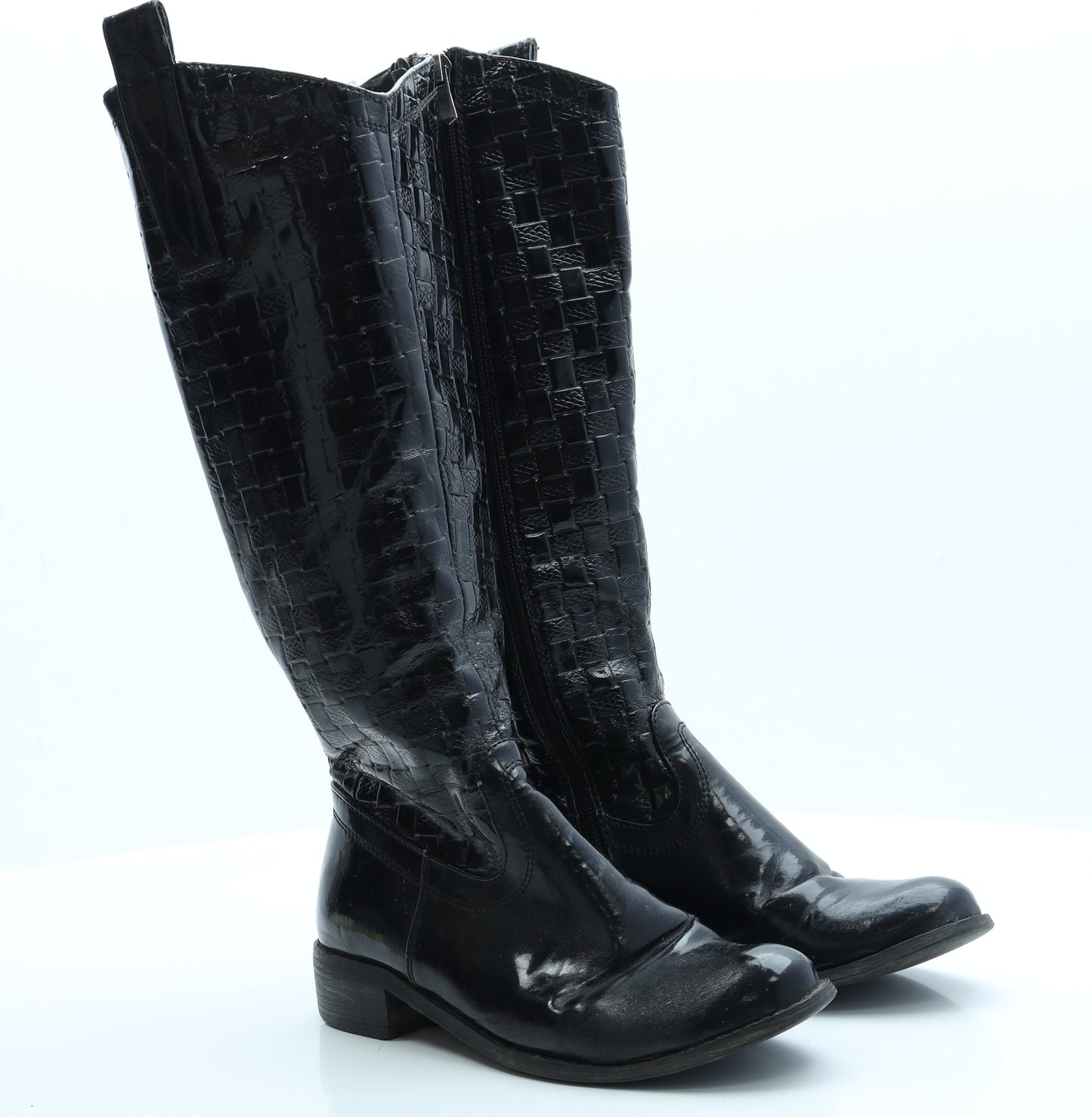 Preworn Womens Black  Polyester Cowboy Boot 4 EUR 37