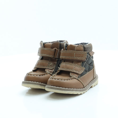 George Boys Brown  Polyester Combat Boot 4