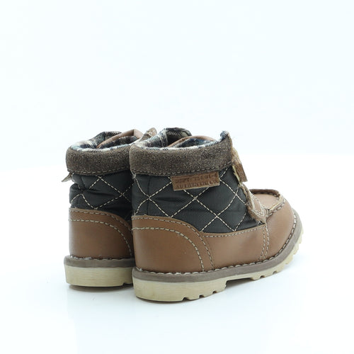 George Boys Brown  Polyester Combat Boot 4
