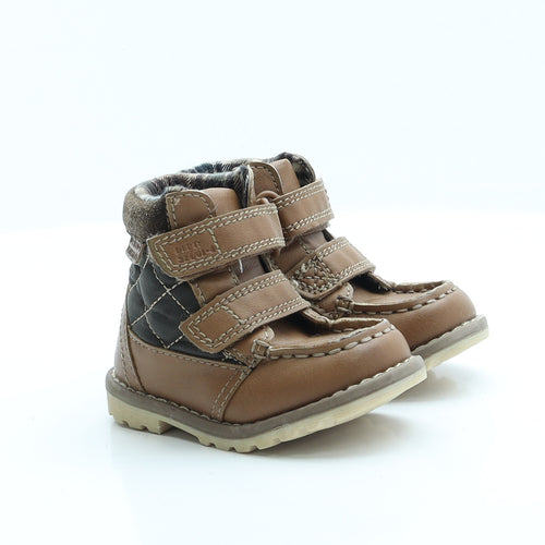 George Boys Brown  Polyester Combat Boot 4