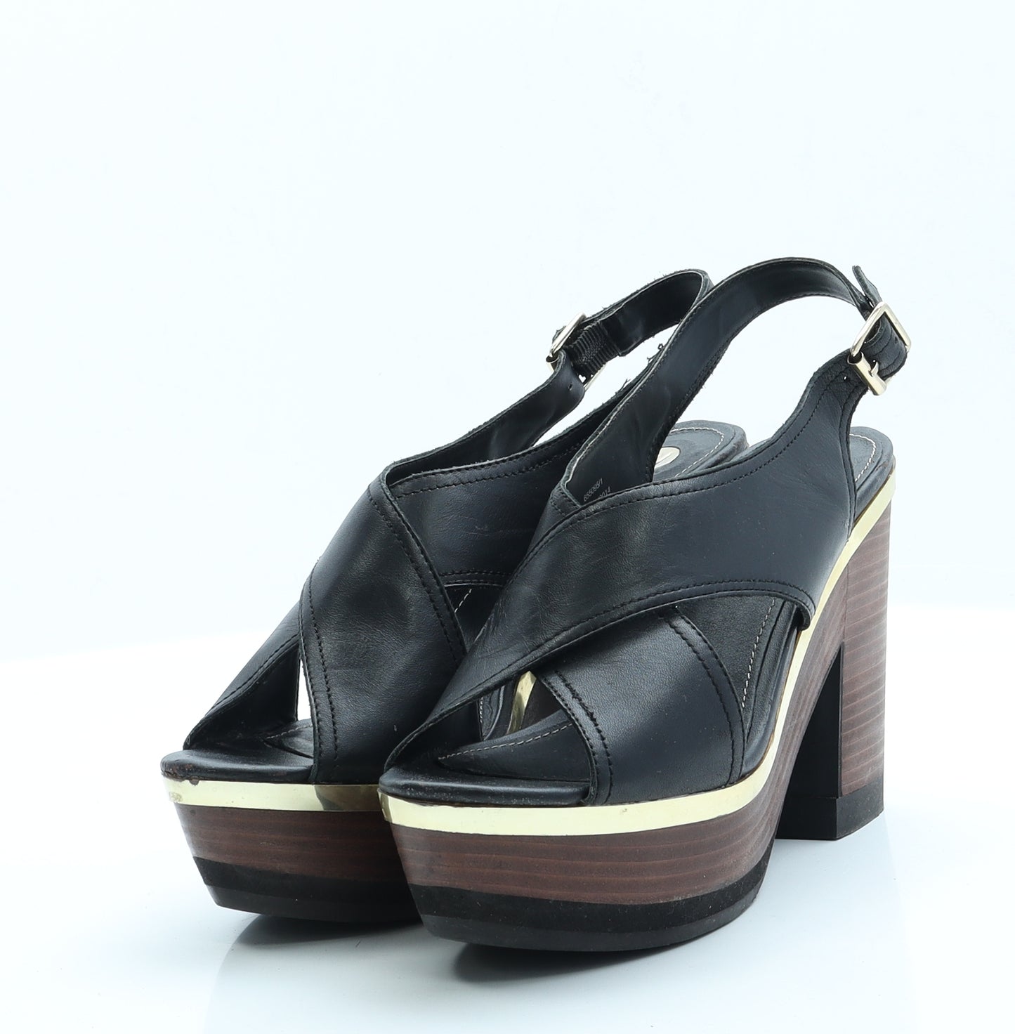 River Island Womens Black  Polyester Slingback Heel 6