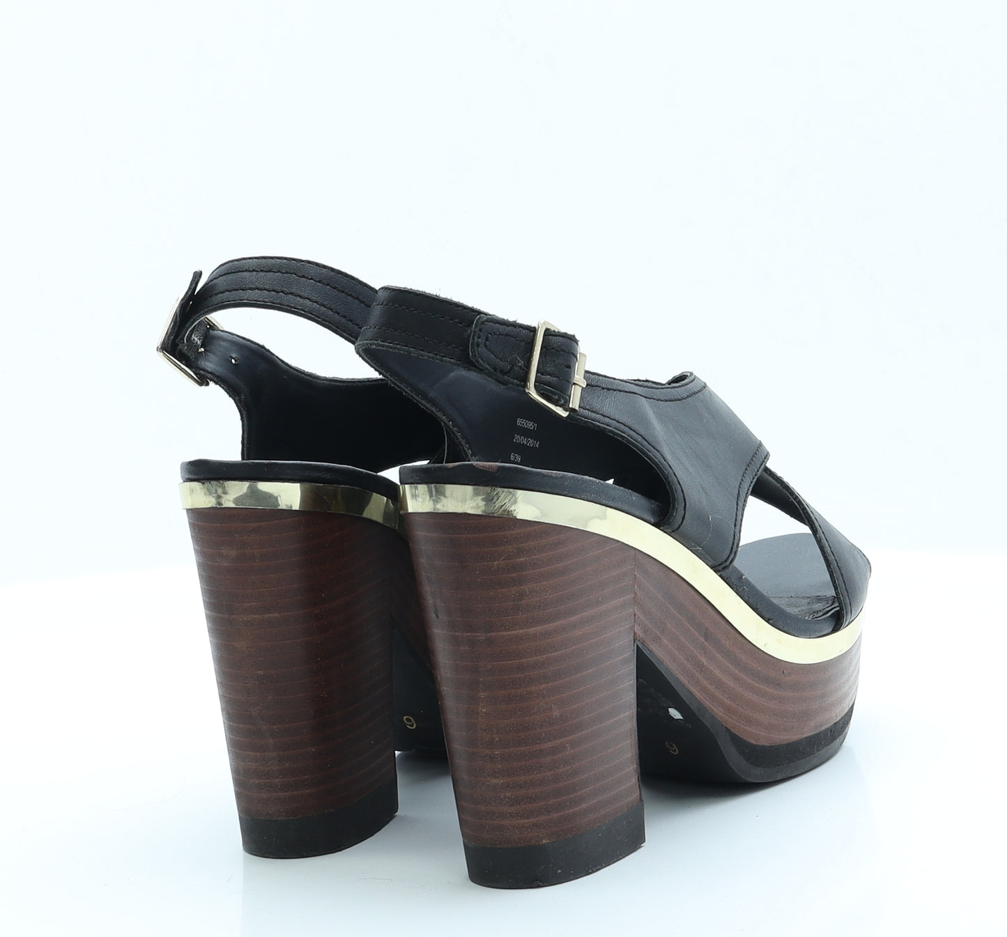 River Island Womens Black  Polyester Slingback Heel 6