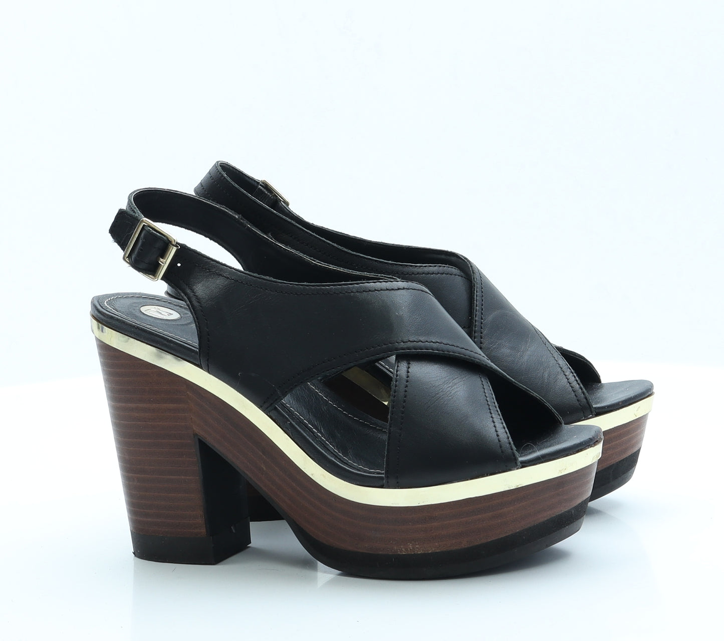 River Island Womens Black  Polyester Slingback Heel 6