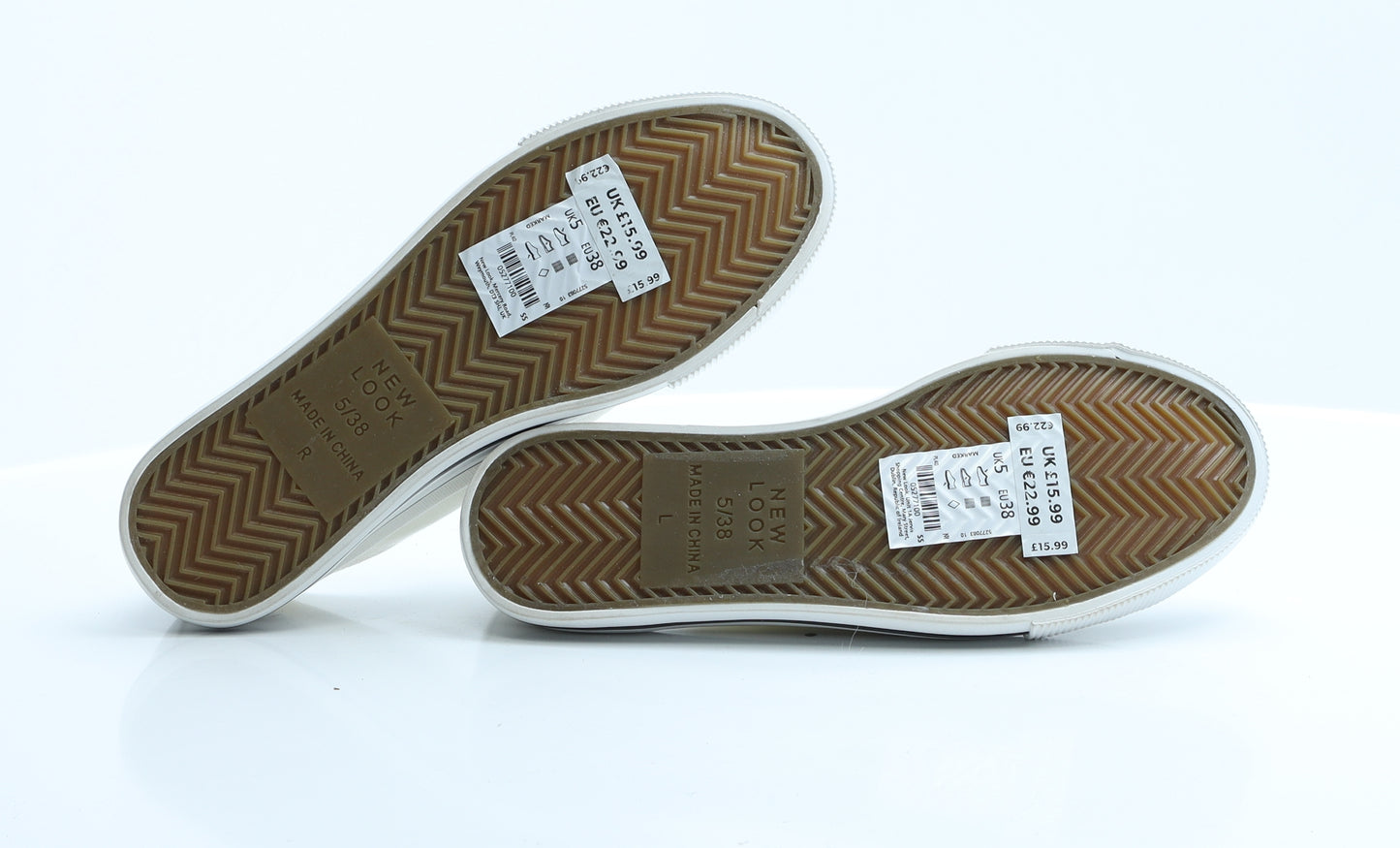 New Look Womens White  Polyester Flat Casual 5 38
