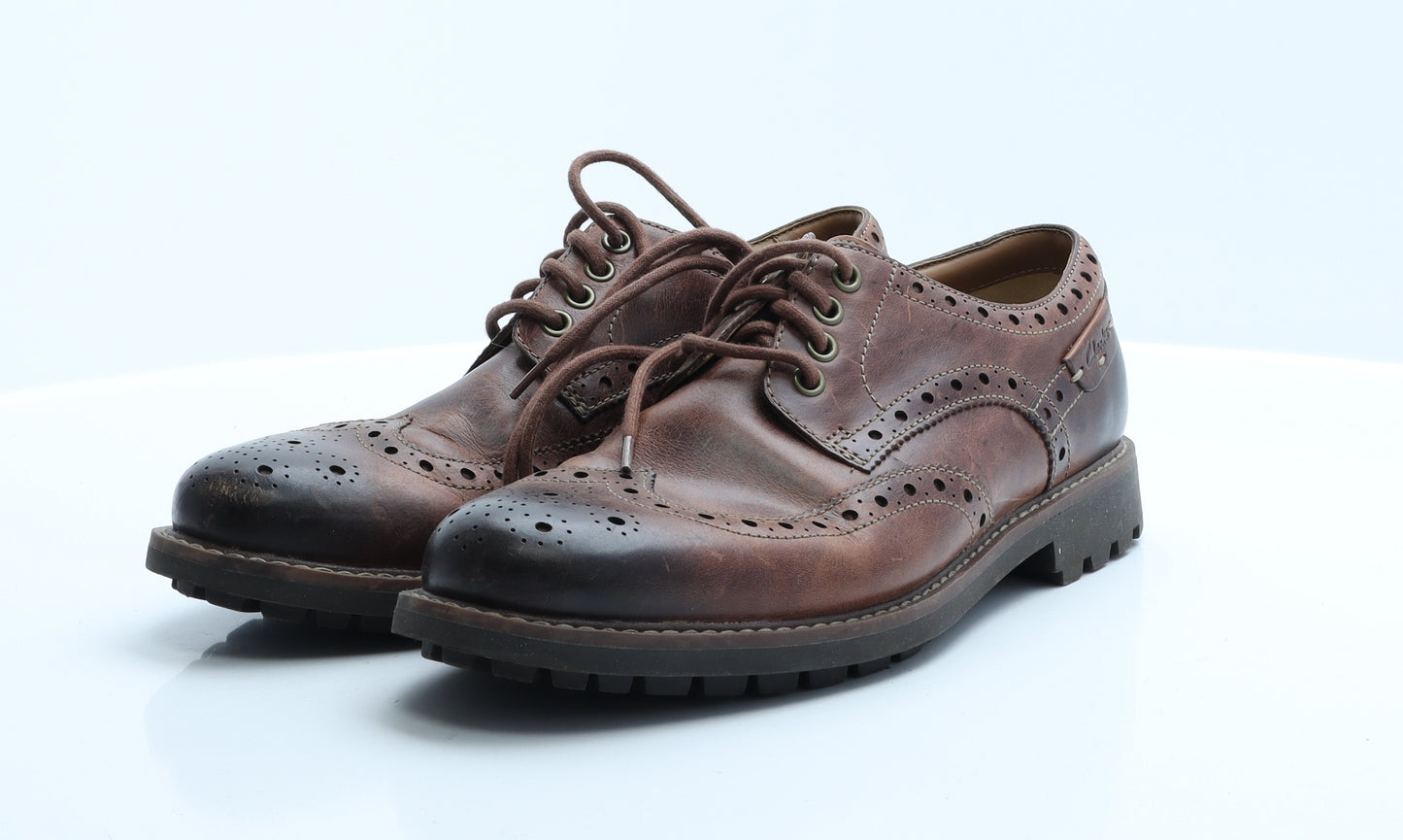 Clarks Mens Brown  Polyester Brogue Dress 8