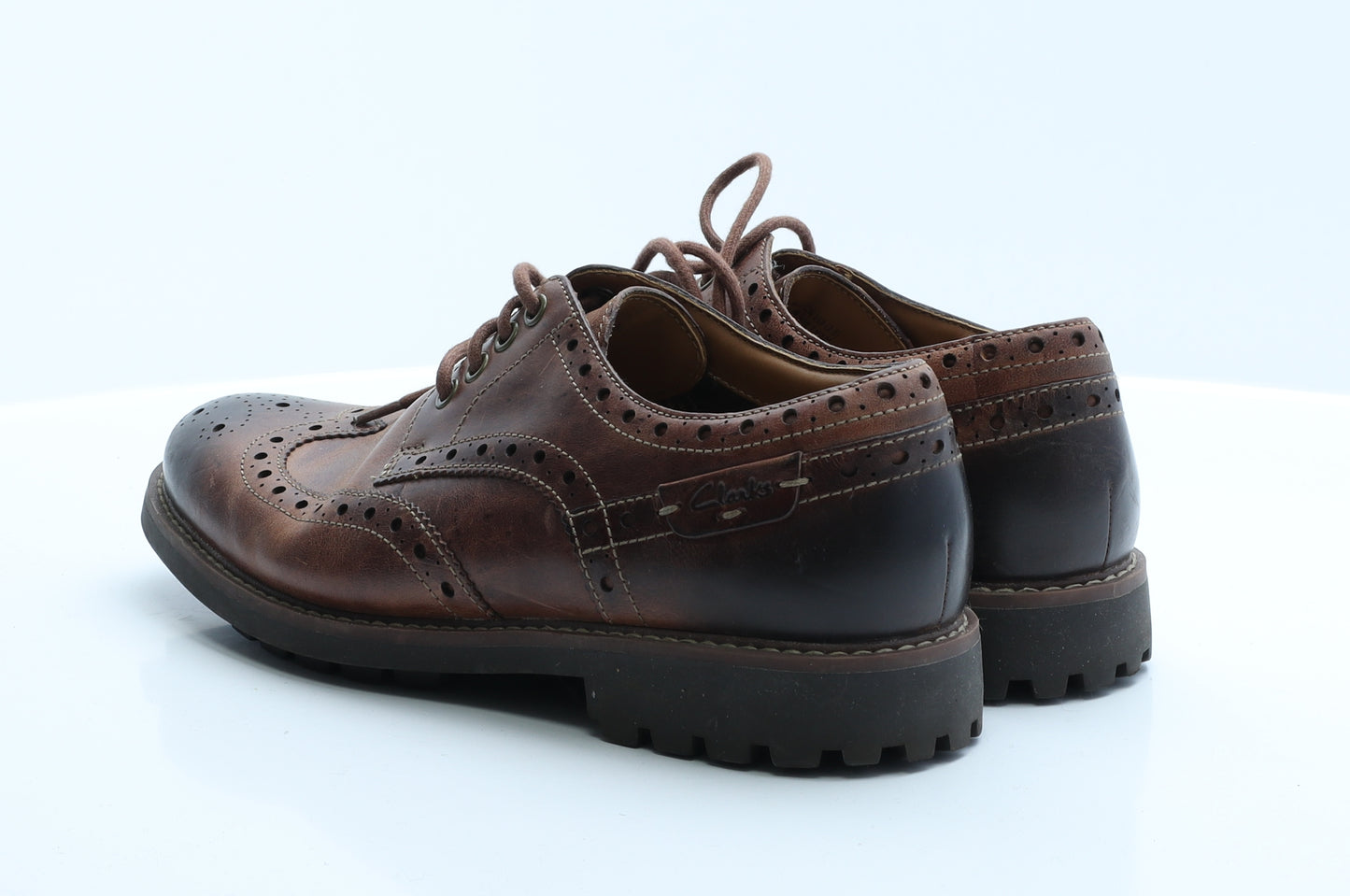 Clarks Mens Brown  Polyester Brogue Dress 8