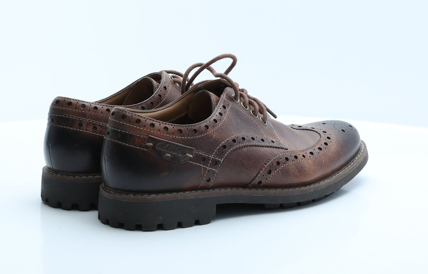 Clarks Mens Brown  Polyester Brogue Dress 8