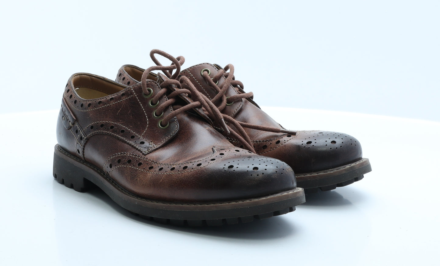 Clarks Mens Brown  Polyester Brogue Dress 8