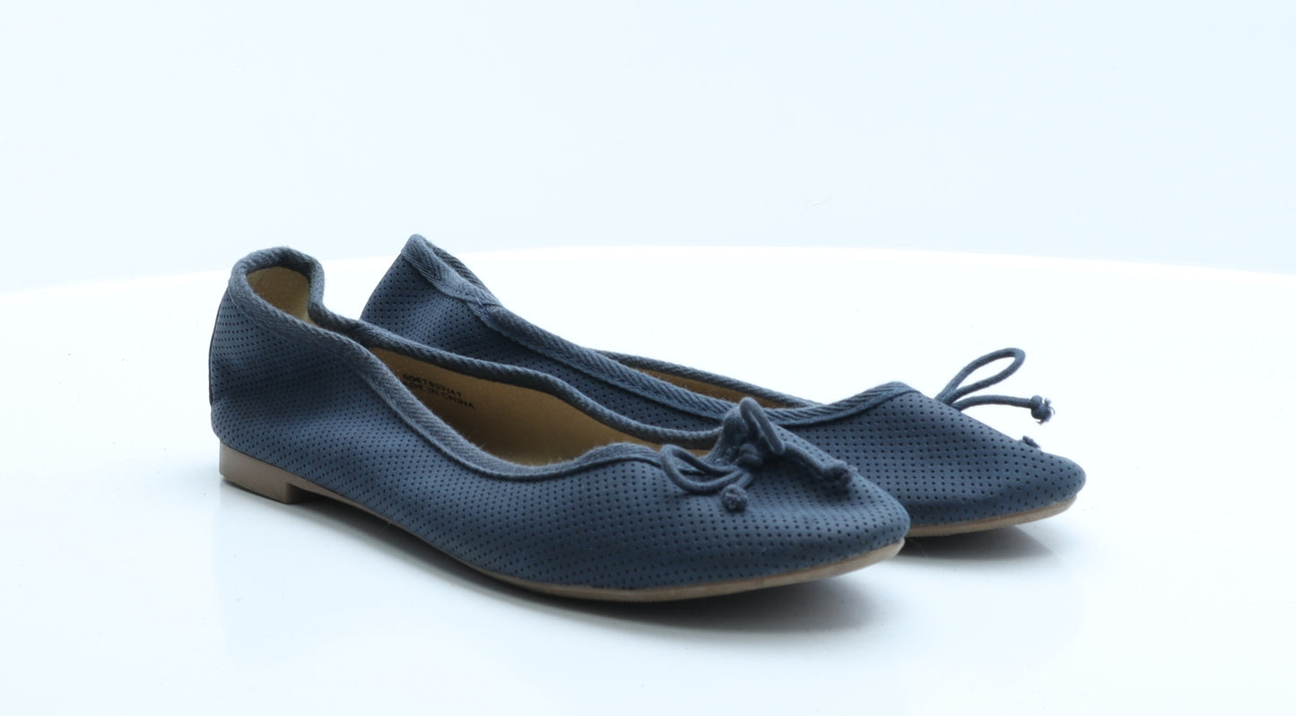 New Look Womens Blue Polka Dot Polyester Ballet Flat 7 EUR 40