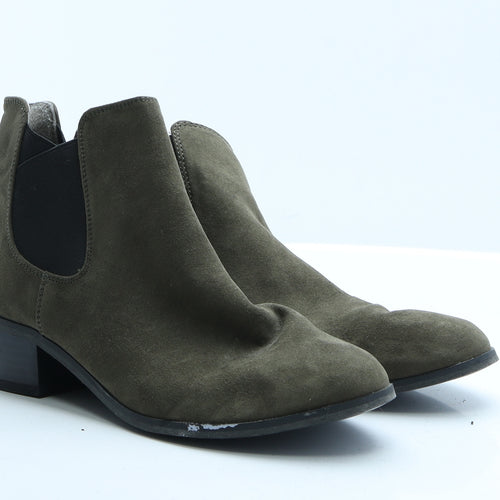 Papaya Womens Green  Polyester Bootie Boot 4 EUR 37