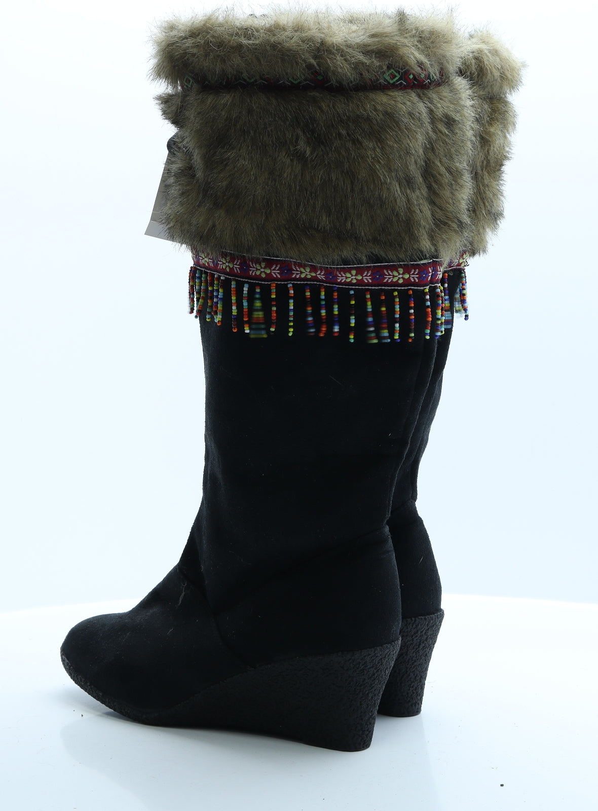 Primark Womens Black  Polyester Platform Boot 8