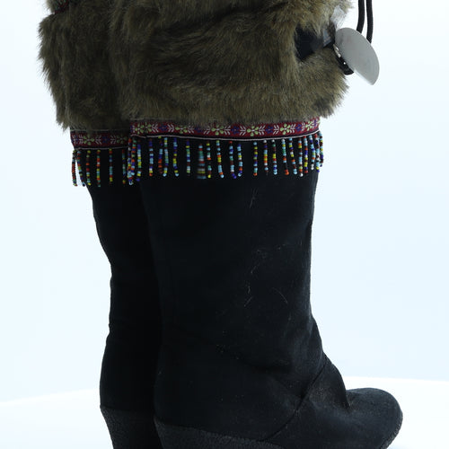 Primark Womens Black  Polyester Platform Boot 8